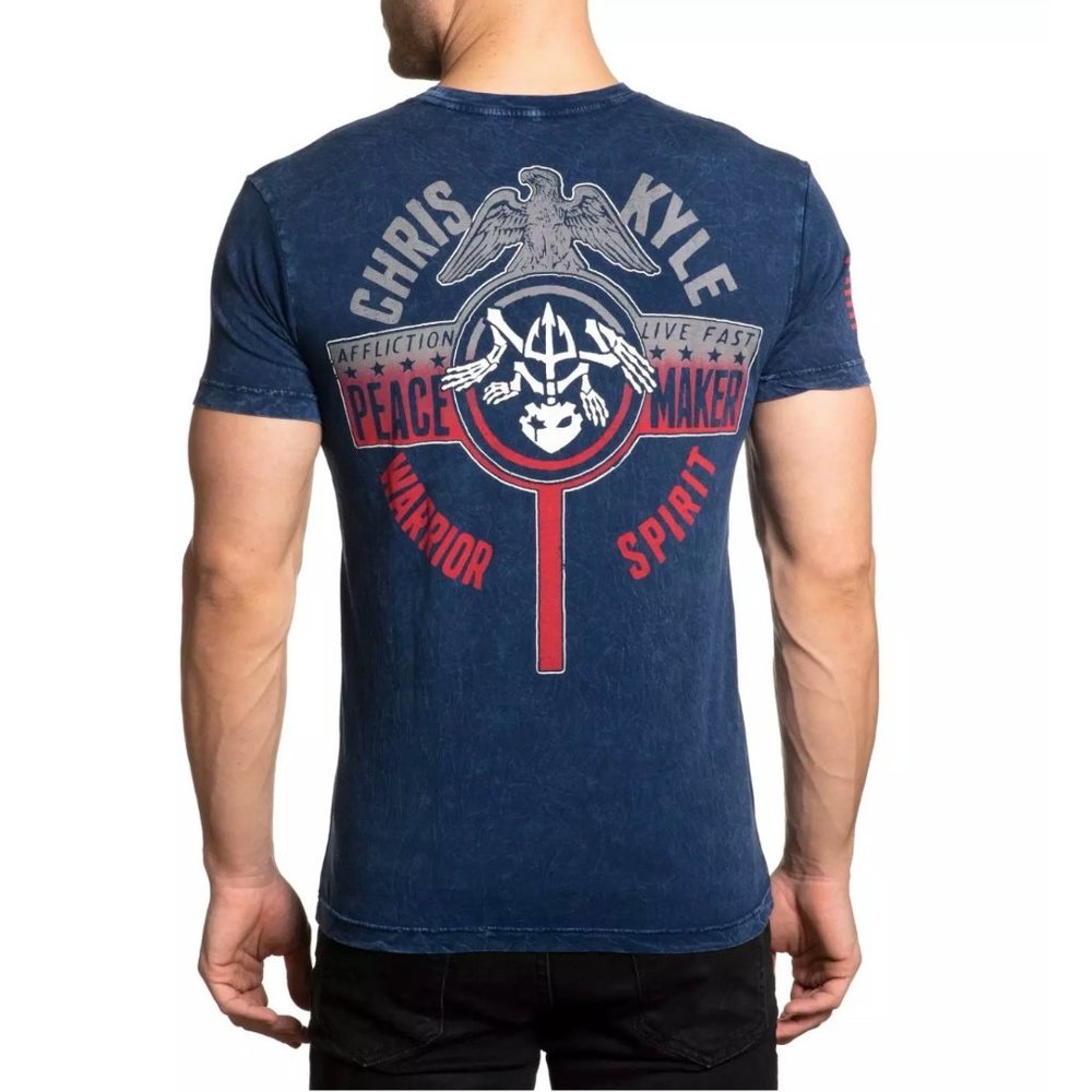 AFFLICTION Men's T-Shirt S/S CK CROSSED TEE Black - Picture 1 of 13